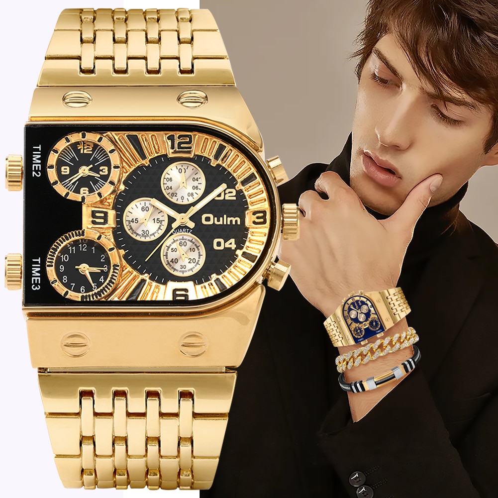 Luxury Gold Mens Watch With Bracelet Gift Set - Image 2