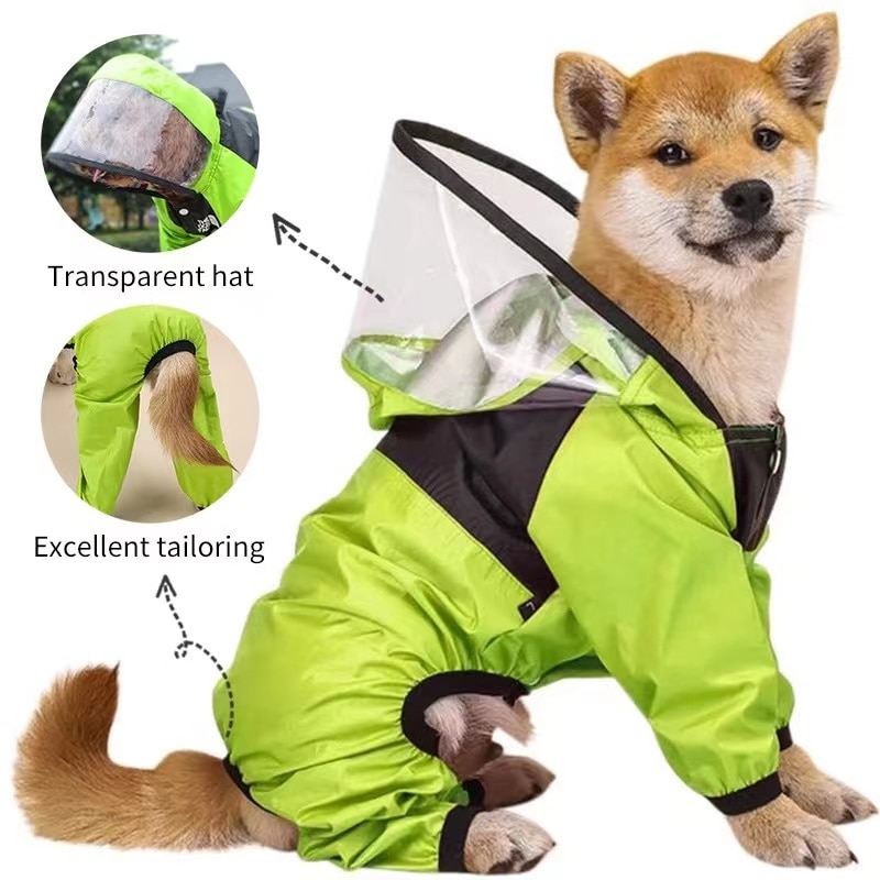 Dog Raincoat Transparent Hooded - Image 3