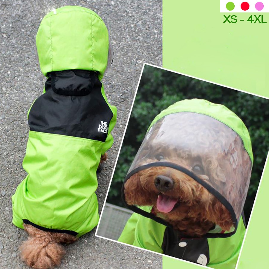 Dog Raincoat Transparent Hooded