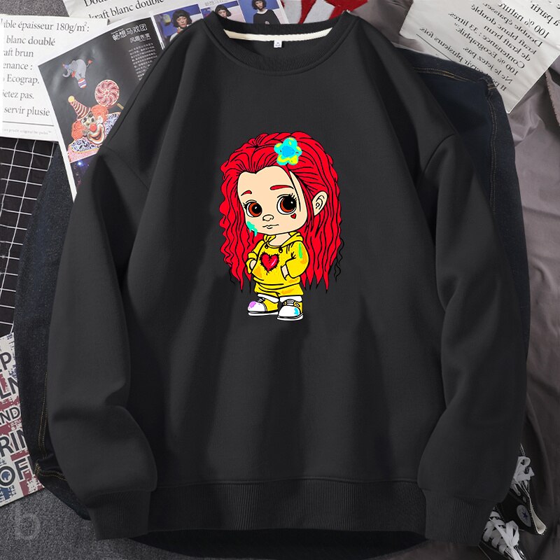 Karol G Merch Red Hair Hoodies Pullover Cotton