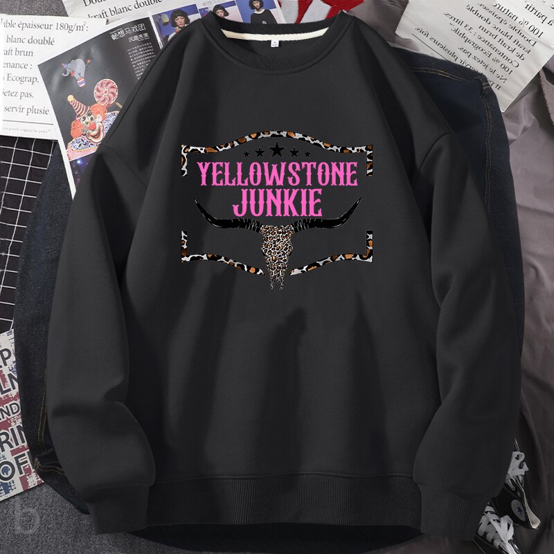 Yellowstone Junkie Hoodie  Bull Skull Montana - Image 2